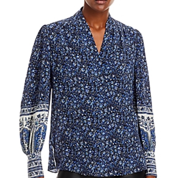 Kobi Halperin Tops - Kobi Halperin Emmie Blue Floral Blouse M